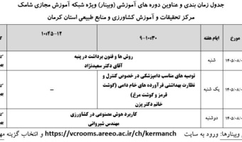 برگزاری وبینارهای آموزشی در مرکز کرمان